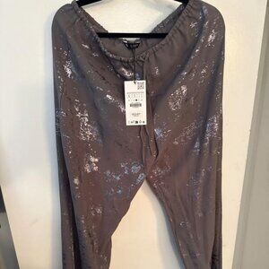 ZARA PRINTED FOIL PANTS